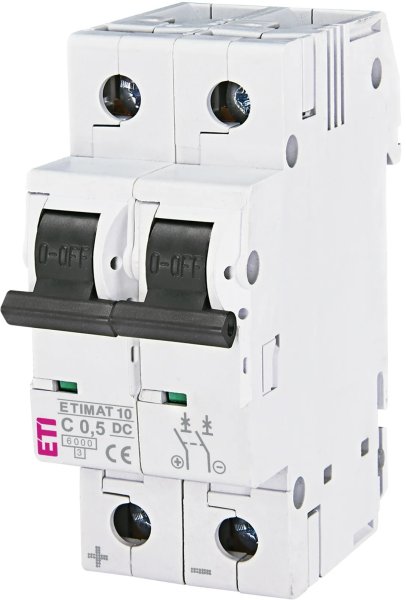 Автоматичний вимикач ETIMAT 10 DC 2p C 0,5A (6 kA) 2138701 ETI