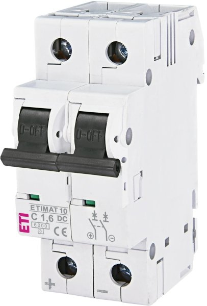 Автоматичний вимикач ETIMAT 10 DC 2p C 1,6A (6 kA) 2138707 ETI