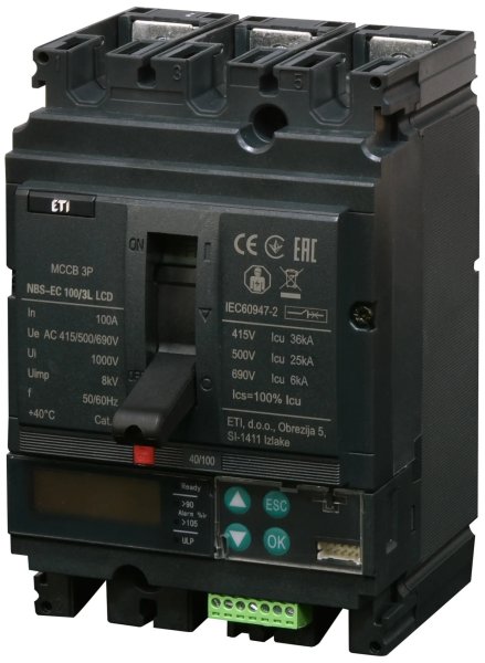4673051 Автоматичний вимикач NBS-EC 100/3L LCD 100A (36kA, (0.4-1)In/(1.5-12)In) 3P ETI