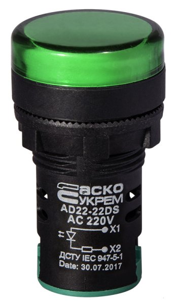 Сигнальная арматура AD22-22DS 220В АС зеленая (A0140030045) Аско