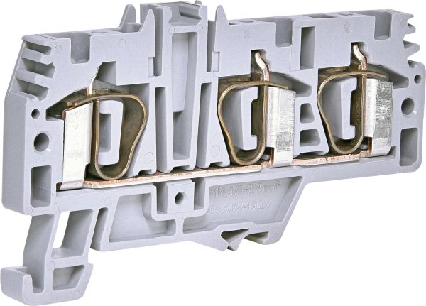 Клема пружинна ESP-HMM.4/1+2 (4 мм2, сіра, 1вх.+2вих.) 3903234 ETI