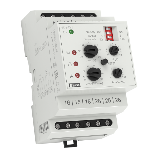 Реле контролю напруги трифазного HRN-43N/230V AC ELKOep
