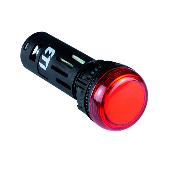 Лампа сигнальная LED матовая ECLI-16-024C-R 24V AC/DC (Ø16мм, красная) 4771600 ETI