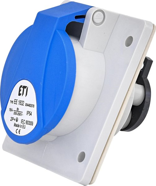 Розетка встроенная (силовой разъем) EE-1632 IP54 (16A, 230V, 2P+PE) 4482076 ETI