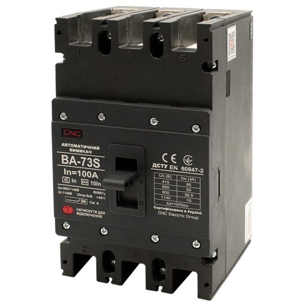 Автоматический выключатель ВА-73S 180А 3Р 800/1140В 36.5кА 10In CNC