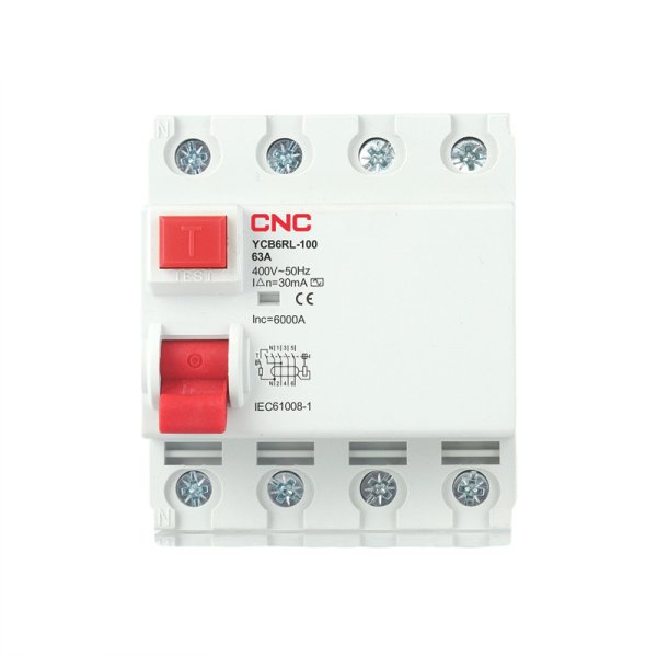 Диференціальне реле ПЗВ YCB9RL-100 63А 3P+N 6кА 100мА CNC