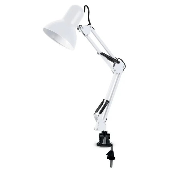 Настільна лампа Євросвітло Ridy-027 STD-01 E27 зі струбциною біла 000060193