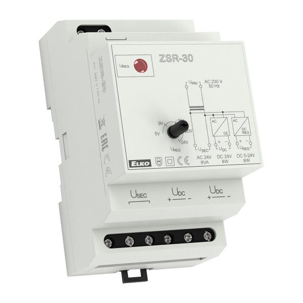 Регулируемый блок питания ZSR-30 AC 230V, DC 5-24V, AC/DC 24V ELKOep