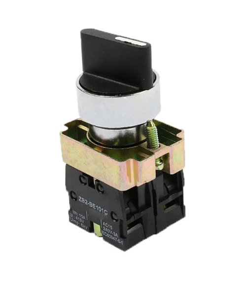 Кнопка перемикач XB2-BD33 1NO+1NO “I-0-II” стандартна ручка TNSy