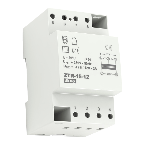 Дзвінковий трансформатор ZTR-15-12V AC 230V ELKOep