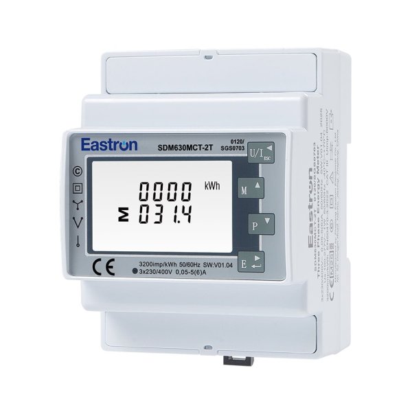 SDM630MCT-2T Аналізатор мережі з RS485 Вх.1/5A на Din (Кл. 1,0), 2-тарифний EASTRON