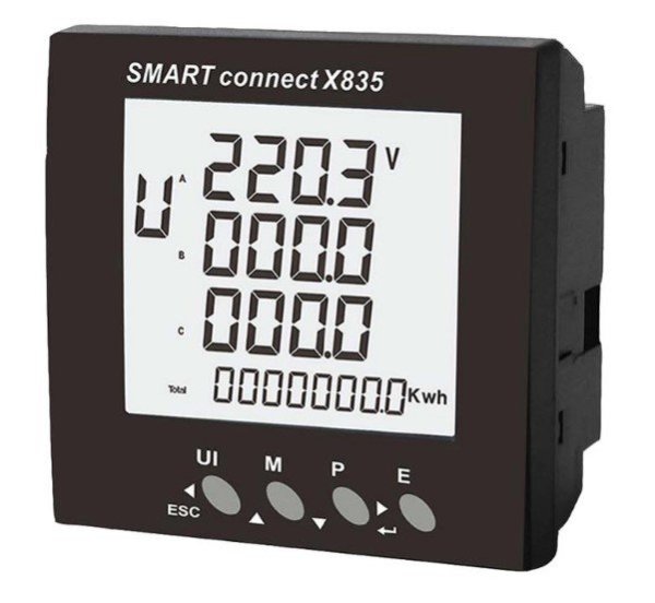 X835-mV SMARTCONNECT Аналізатор 96х96мм,3x230(400)В AC, з RS485, Вх.100mA/5A, (кл.1/0,5S) EASTRON