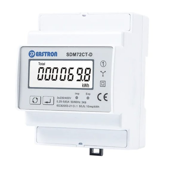SDM72CT-D Лічильник електроенергії 3ф. без RS485 Вх.5А на Din (Кл.1,0) EASTRON