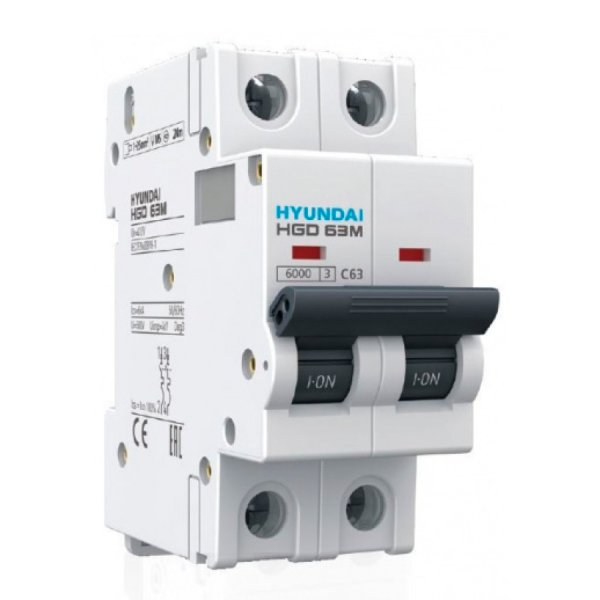 HGD63S2PMCS0000C00025 Автоматичний вимикач модульний 2P 25A 4.5kA C HD HYUNDAI