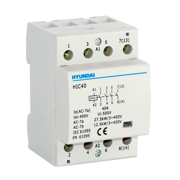 HIC4022NSX230C Модульний контактор 3 модуля 2NO+2NC 230V 28kW HD HYUNDAI