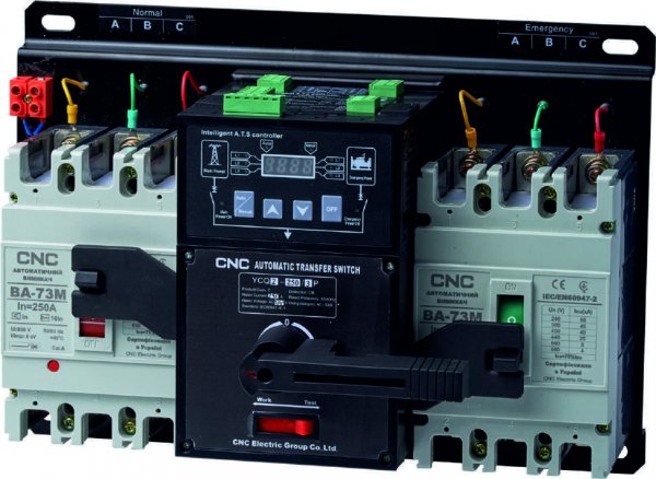 Автоматичний ввід резерву YCQ2CB-1600, 1250А, 3Р, 380В, 70кА, CNC