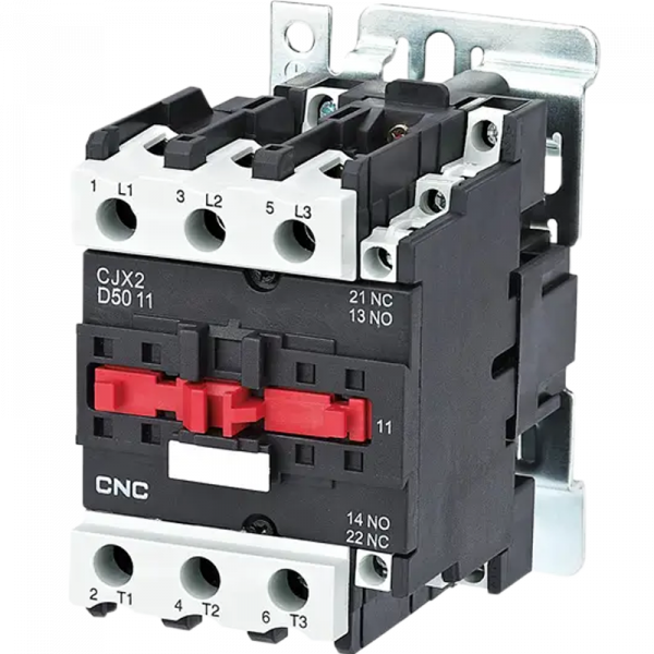Пускатель электромагнитный CJX2-5011, 50A, АС3, катушка 220В, NO+NC, 23кВт, CNC