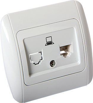 Розетка e.install.stand.819С1 комп'ютерна одинарна з рамкою s035032 E.NEXT