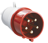 Вилка переносная YHT-015, 3Р+N+PE, 16А, IP44, CNC
