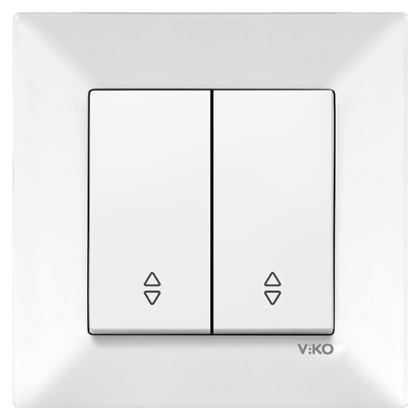 Перемикач прохідний 2-х клавішний VIKO Meridian Білий (90970017-WH)