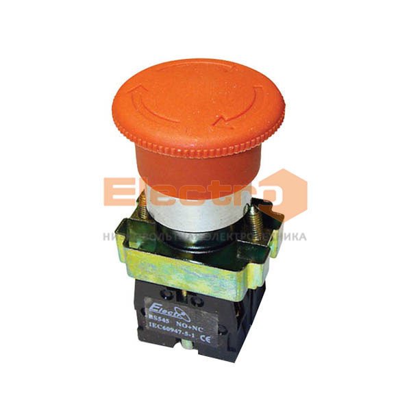 Кнопка-грибок з фіксатором PB2-ВЅ542 червона Ø22mm грибок Ø40mm NC Electro