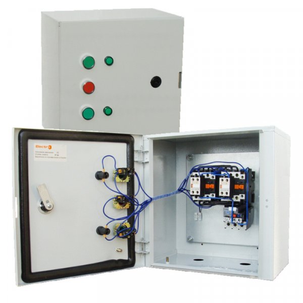 Реверсивний пускач ПМЛк-1 95А в металевій захисній оболонці БМ-33+П, IP54, Ue=230В/АС3 Electro