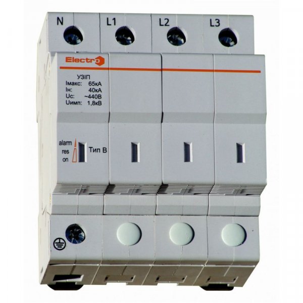 Ограничитель импульсных перенапряжений УЗИП 40кА - 65 кА 3P + N тип B Electro