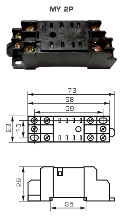 Колодка для промежуточного реле MY, 2P, 5А, CNC