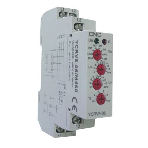 Реле контроля фаз YCRV8-05, АС1 - 10A / 250V, M265, CNC