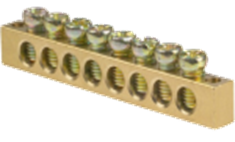 Нулевая шина без изолятора 6х9, 63А, 1м, CNC