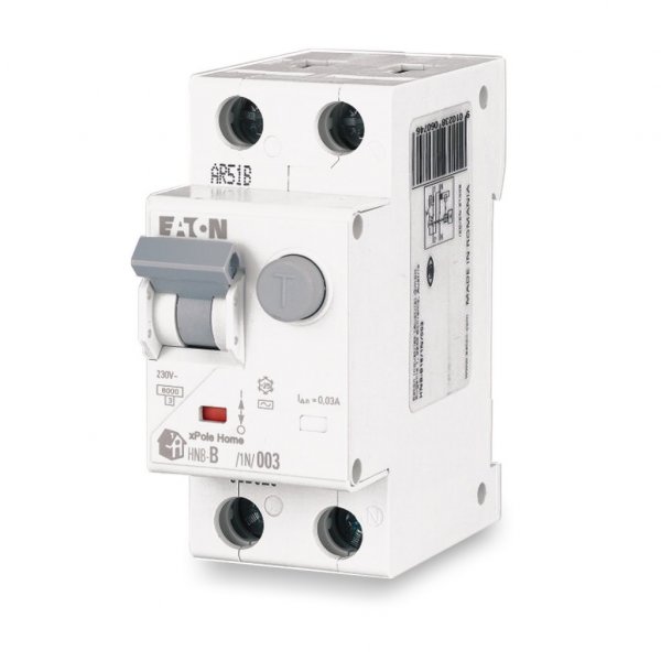 Дифференциальный автомат HNB-B10/1N/003, 2P, 10A, B, тип AC, 6kA, 30mA, xPole Home, (195119), Eaton
