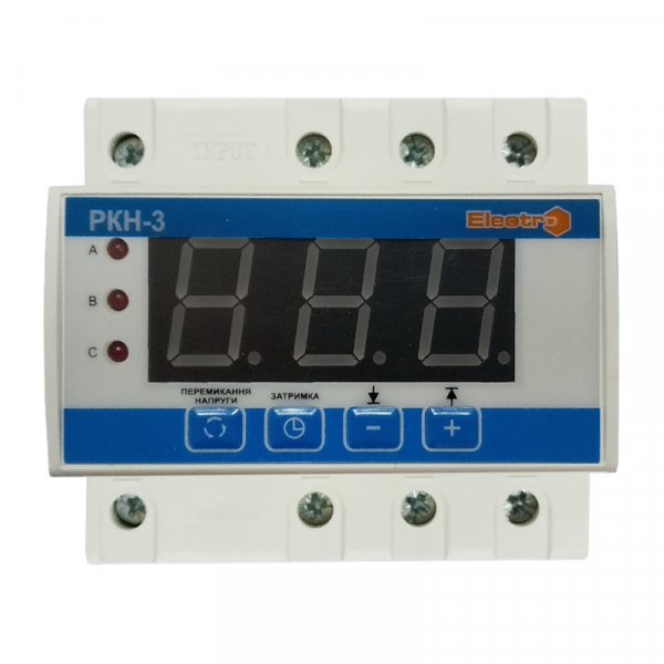 Реле контроля напряжения РКН-3, 3P+N, 63А, 400В, (аналог Zubr, Новатек) Electro