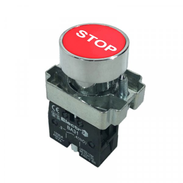 Кнопка PB2-ВА4342 красная маркировка "STOP" Ø22mm NС Electro