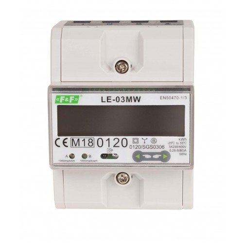 Счетчик электроэнергии трехфазный LE-03MW с MODBUS RTU, RS-485, F&F