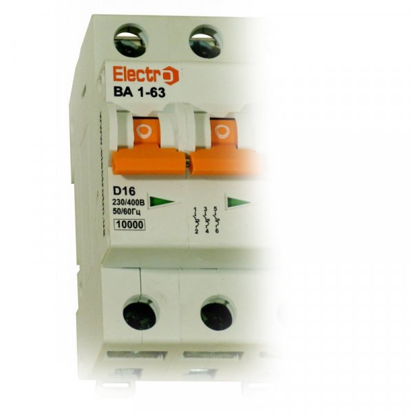Модульний автоматичний вимикач ВА1-63 2P, 10A, 10кА, D, Electro