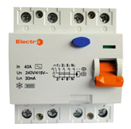 Пристрій захисного відключення ПЗВ1-63  4Р, 80А, 30мА, 10kA, тип АС Electro