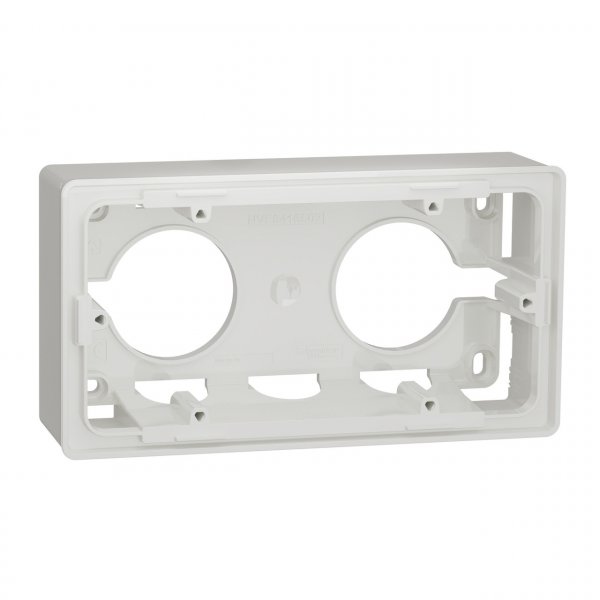 NU800418 Unica New коробка для открытой установки, 2-постовая, белая, Schneider