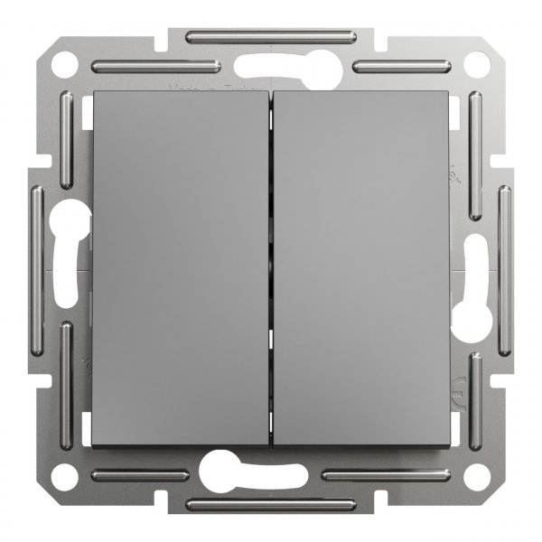 EPH1100171 Двухклавишный кнопочный выключатель антрацит Asfora Schneider Electric