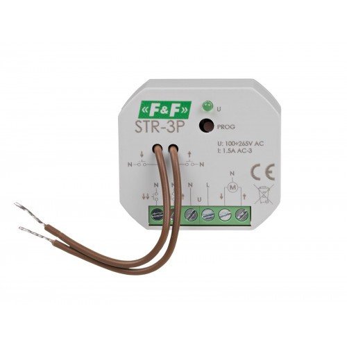 Реле управління ролетами STR-3P 100÷265 V AC/DC двухкнопочний F&F