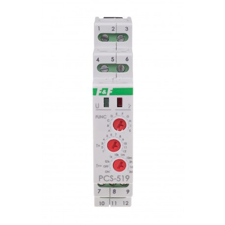 Реле часу PCS-519-12V 2×8A 11÷14В AC/DC F&F