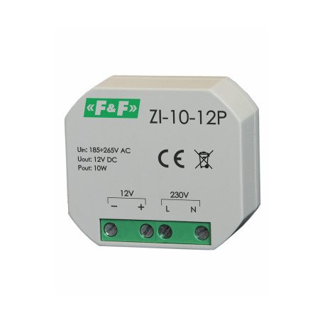 Блок питания ZI-10-12P 180÷264V AC 0,83A OUT 12V DC 10W F&F
