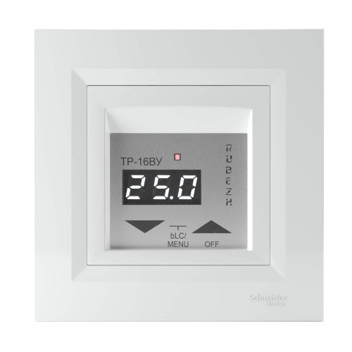Терморегулятор в розетку ТР-16ВУ Schneider blue білий РУБІЖ