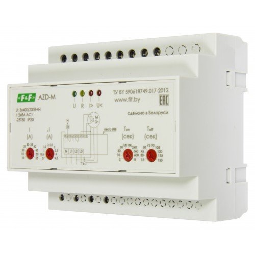 AZD-M-02 багатофункційне реле захисту електродвигунів 1-5,5А F&F
