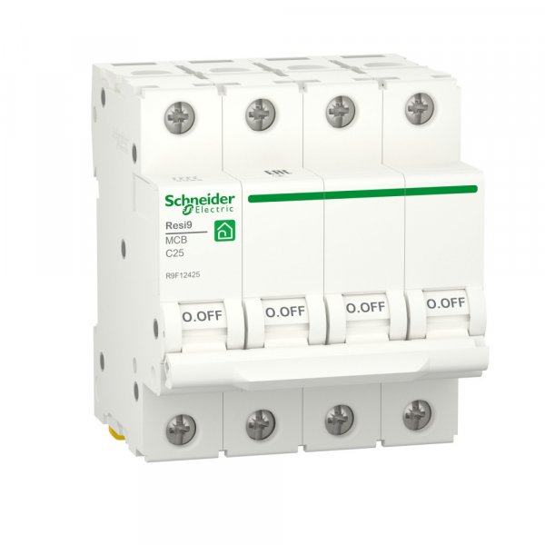 Автомат RESI9 4P 25А хар-ка С 6кA R9F12425 Schneider