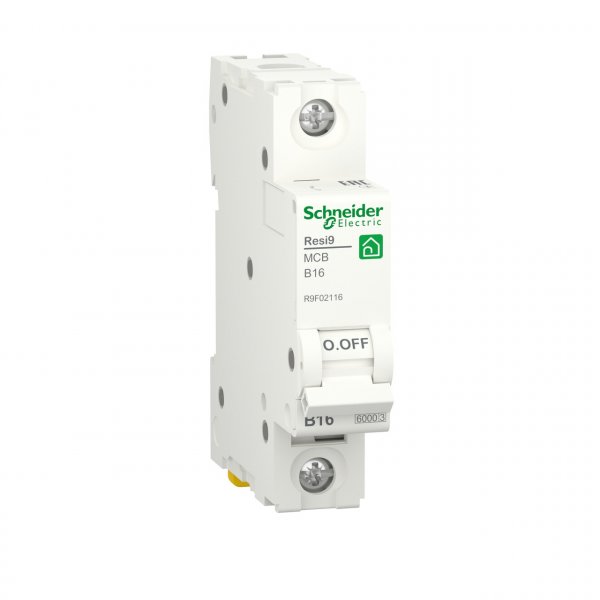 Автомат RESI9 1P 16А хар-ка В 6кА R9F02116 Schneider