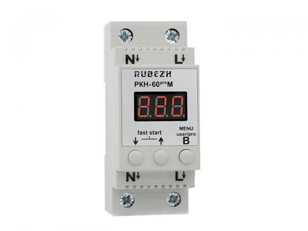 Реле контроля напряжения РКН-60proМ 60A (13200W) РУБЕЖ