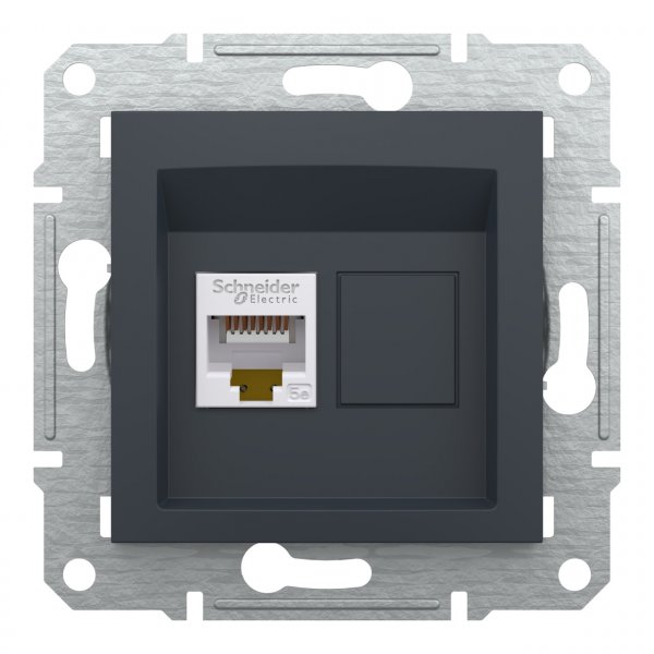 EPH4300171 Розетка комп'ютерна cat.5e UTP RJ45 антрацит Asfora Schneider Electric