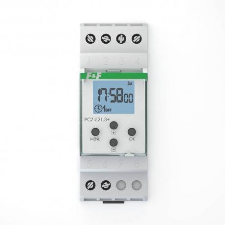 Програмоване реле часу PCZ-521.3 PLUS 24÷264 В  AC/DC 16 A F&F