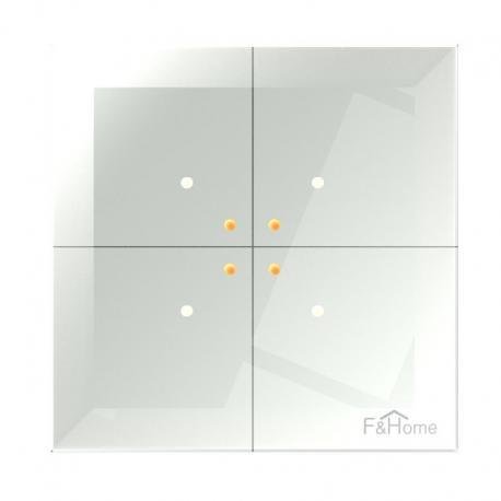 Сенсорний вимикач GS4-AC-T-W, скляний, білий, F&F