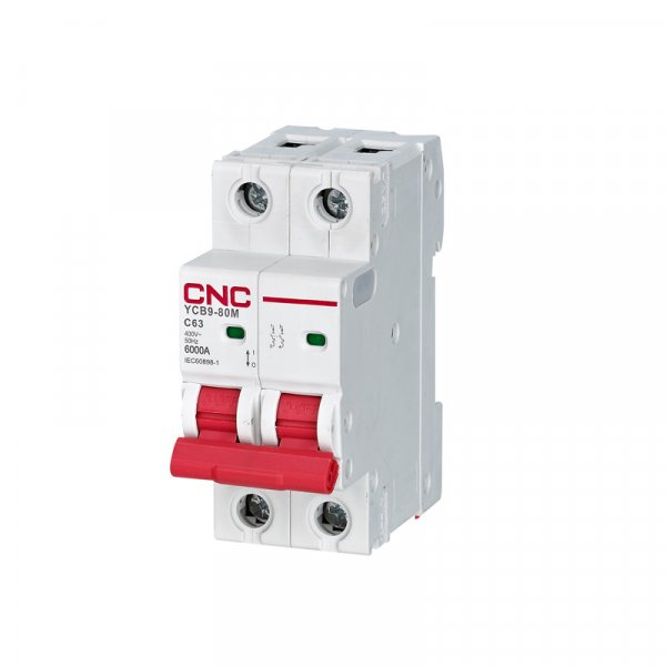 Модульний автоматичний вимикач YCB9-80M, 2Р, 4А, С, 6kА, CNC